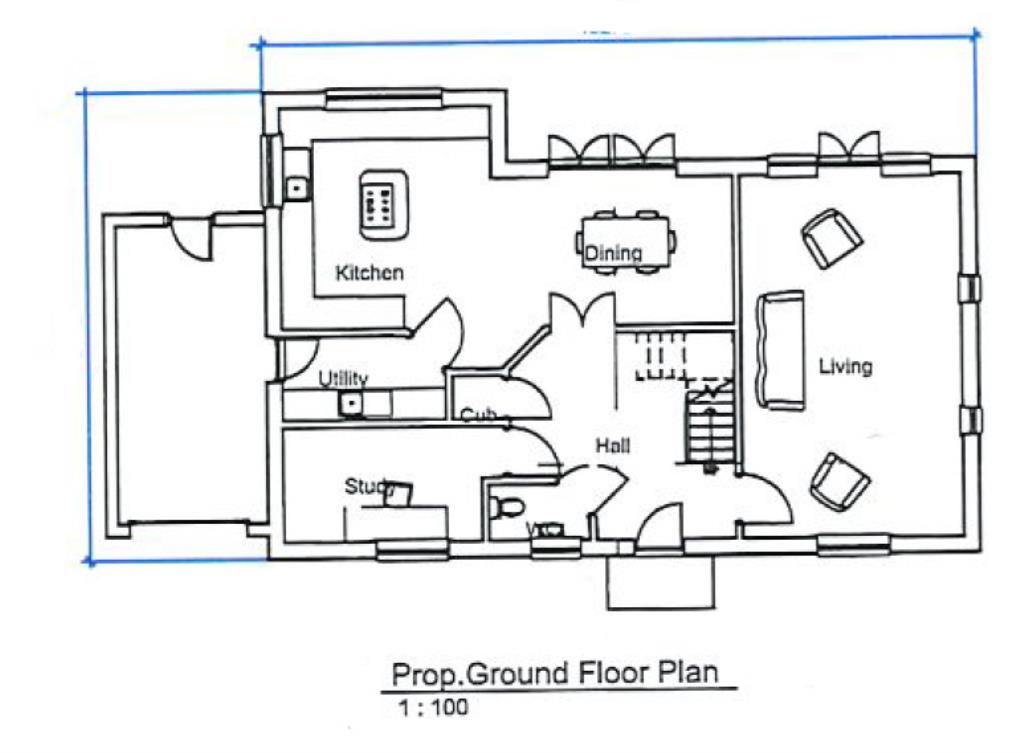 Lot: 67 - LAND WITH PLANNING FOR DETACHED DWELLING - Plan showing ground floor layout